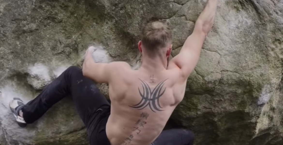7C+ bloc à une main : l’exploit d’Erwan Lievin – 7C+ boulder with one hand: Erwan Lievin’s feat (+ intw)